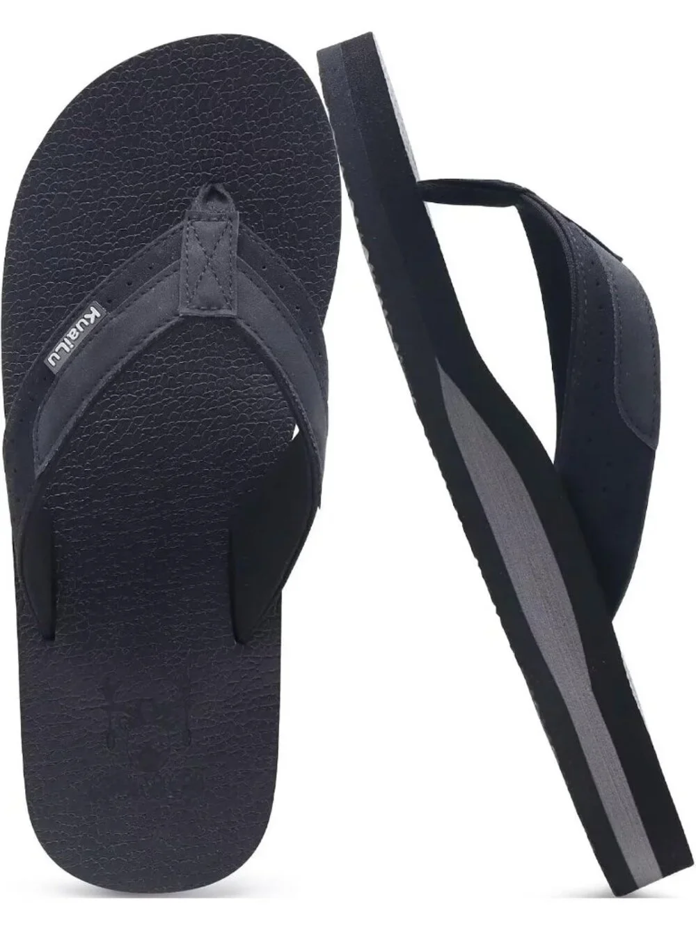Men's Ferrous Yoga Mat Leather Flip Flops Slip On Indoor Outdoor Sandal Slipper